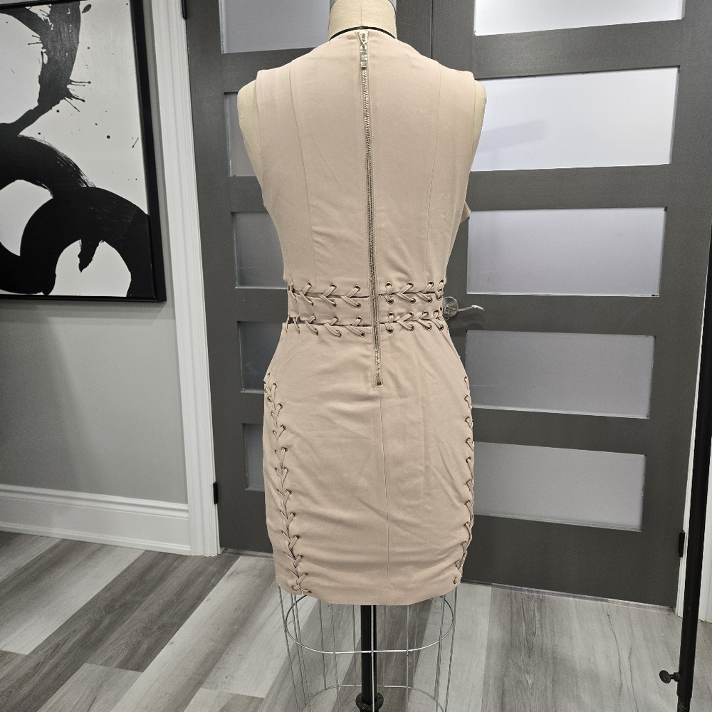 Guess Tan Ribbed Bustier Mini Dress - Picture 4 of 6